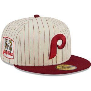 Men's Philadelphia Phillies New Era White Retro Jersey Script 59FIFTY Fitted Cap